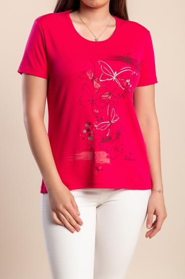 Camiseta estampada, rosa