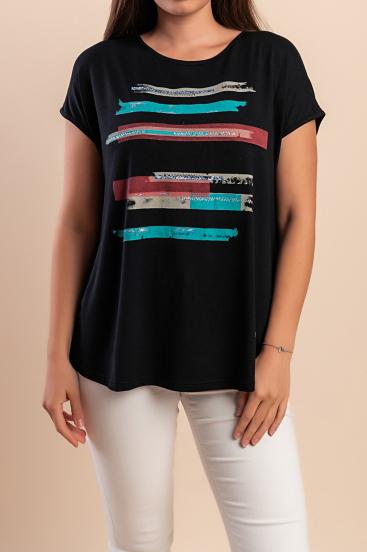 Camiseta com estampa, preta
