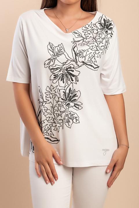 Camiseta estampada, branca