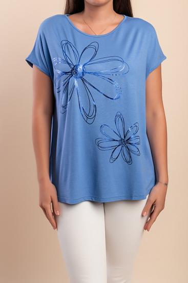 Camiseta estampada, azul
