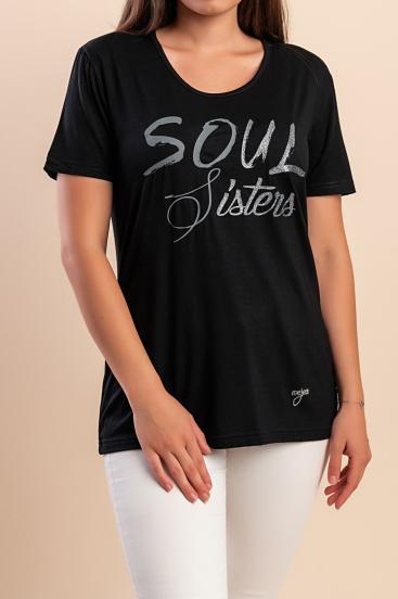 Camiseta com estampa, preta