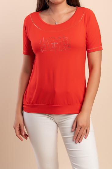 Camiseta de viscose, vermelha