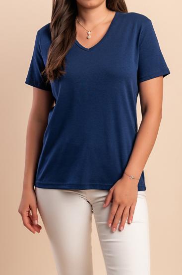 Camiseta de algodão, azul