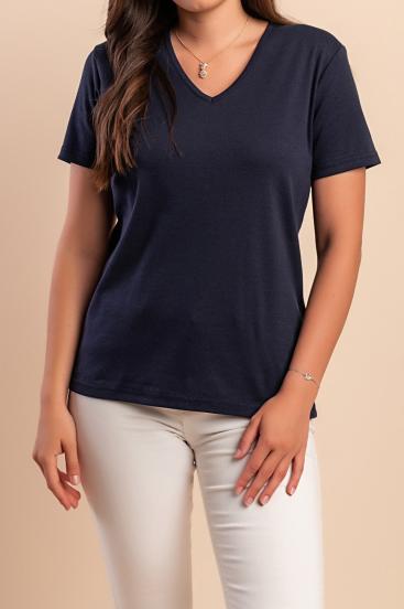 Camiseta de algodão, azul escuro
