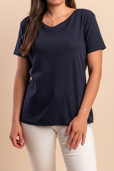 Camiseta de algodão, azul escuro