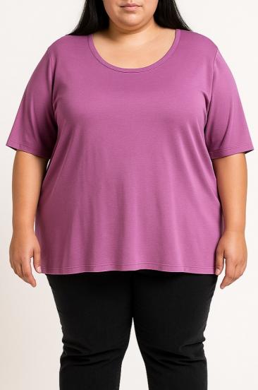 Camiseta Gola Redonda, Roxa