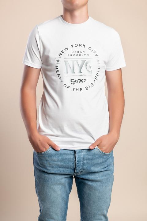 Camiseta masculina, branca