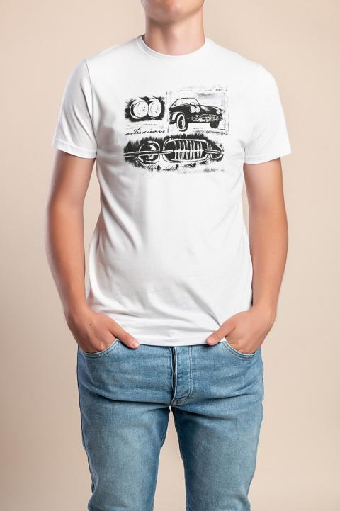 Camiseta masculina de algodão, branca