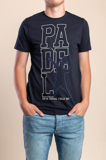 Camiseta Masculina de Algodão, Azul Escuro