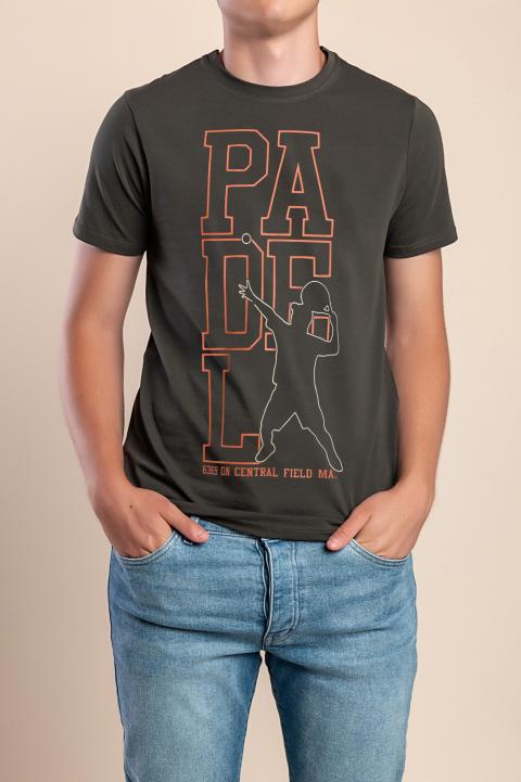Camiseta masculina de algodão, oliva