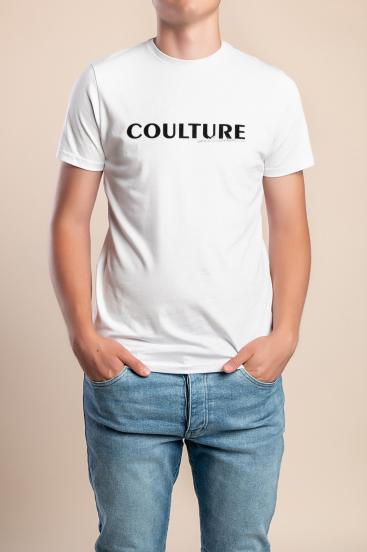 Camiseta masculina de algodão, branca
