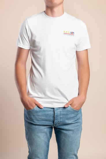 Camiseta masculina com estampa, branca