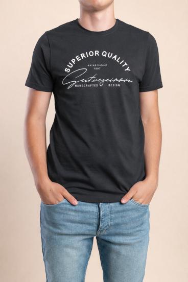 Camiseta Masculina de Algodão, Cinza