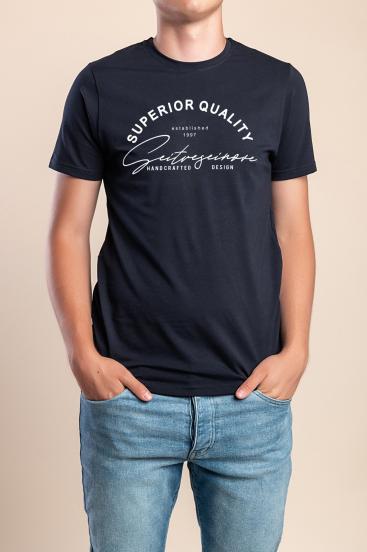 Camiseta Masculina de Algodão, Azul Escuro