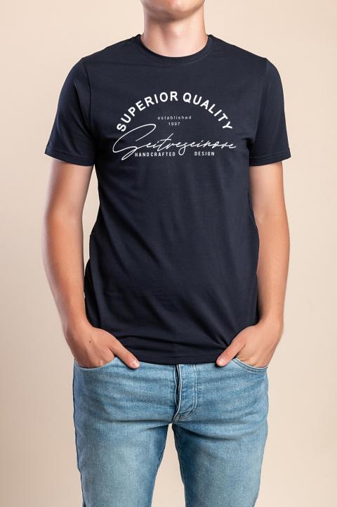 Camiseta Masculina de Algodão, Azul Escuro