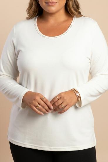 Blusa de algodão plus size, branca
