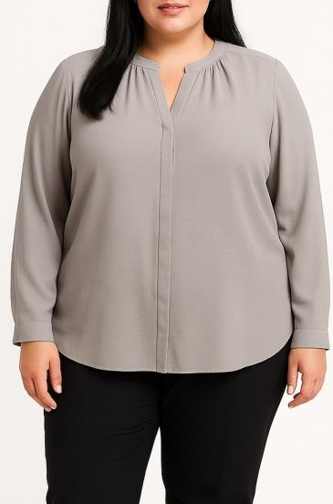 Blusa plus size, cinza