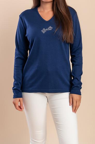 Top de Algodão, azul