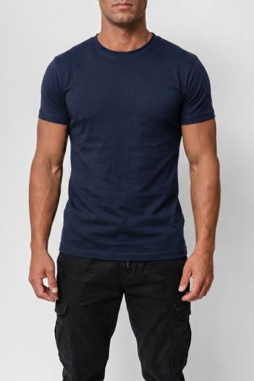 Camiseta Masculina de Algodão, Azul Escuro
