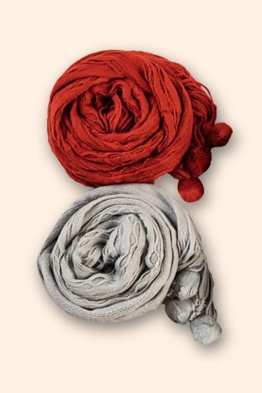 Conjunto de 2 cachecóis, multicolorido