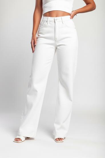 "Luxe jeans" Jeans super elásticos de cintura alta com pernas largas