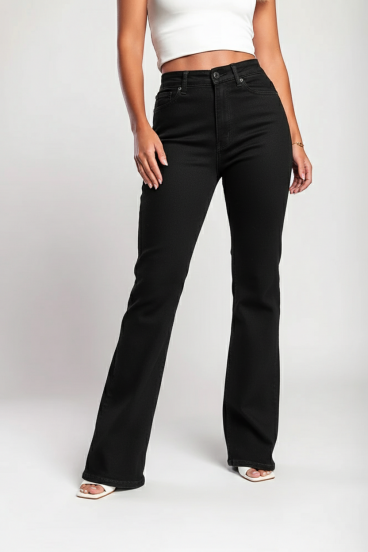 "Luxe Jeans" Jeans Flare Super Stretch de Cintura Alta