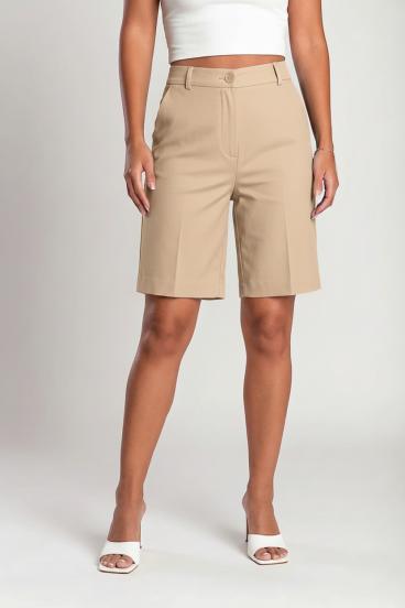 "Luxe jeans" Bermuda de algodão cintura alta