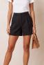 Shorts de Cintura Alta, Preto