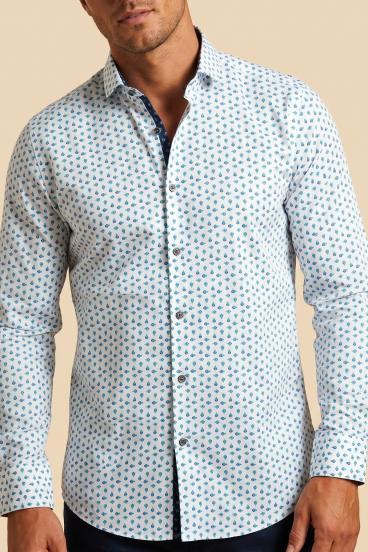 Camisa Estampada Masculina, Branca