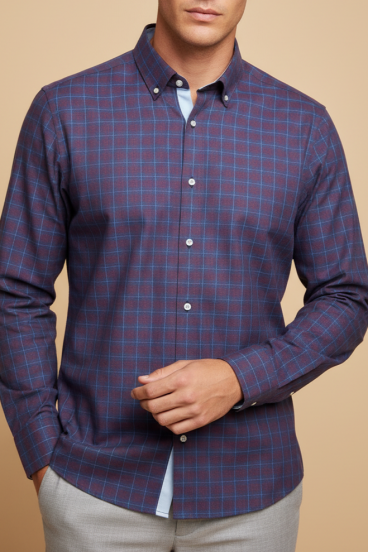 Camisa Masculina Estampada, Azul