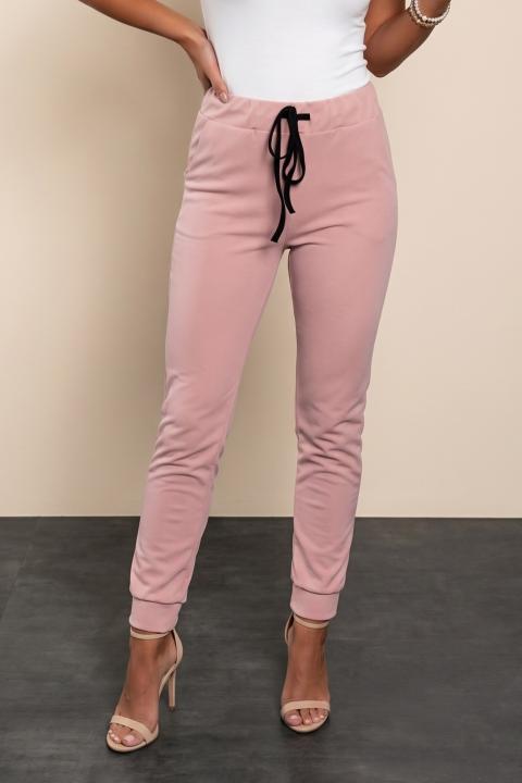 Calças com Cintura Elástica, Rosa Claro