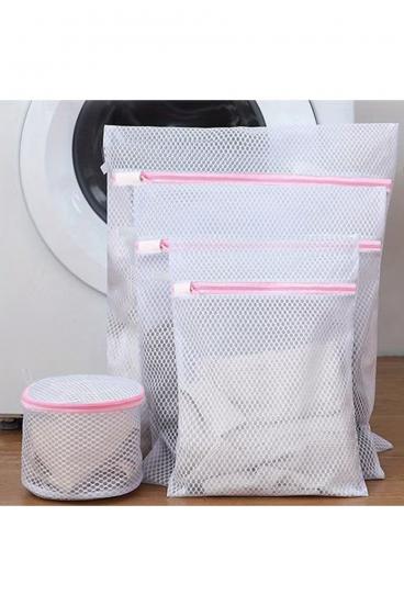 Conjunto de 4 sacos de malha para roupa com zíper – sacos protetores duráveis para roupas delicadas, roupa íntima e uso em máquina de lavar