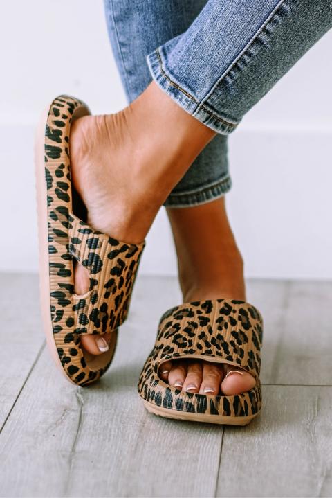 Sandálias com estampado de leopardo, leopardo
