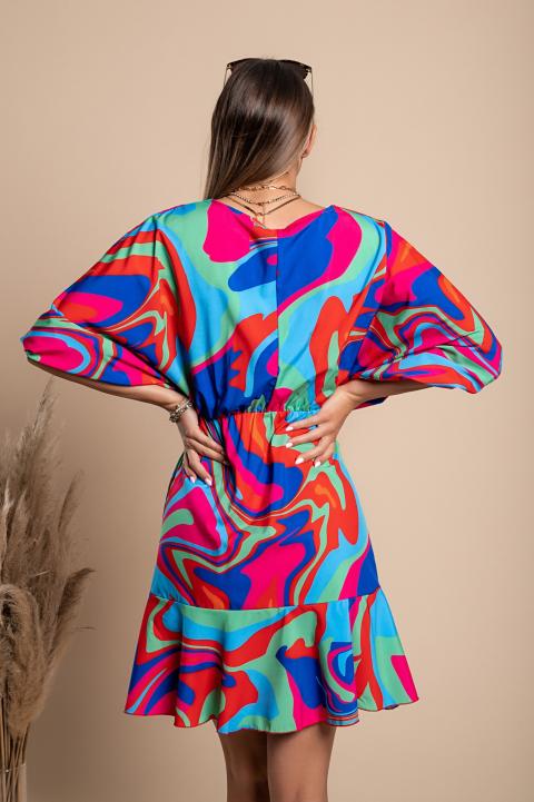 Mini vestido elegante com estampa Toretta, multicolorida