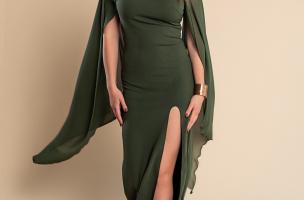 Ileana vestido elegante, oliva