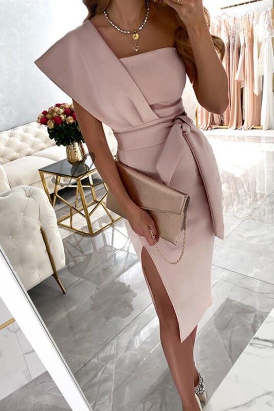 Elegante vestido midi Triona, rosa claro --37%